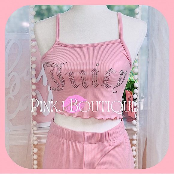 Juicy Couture Other - 💗💋2pc {Juicy Couture} Pink Bling Sexy Pajama Pants | Rhinestones PJ Sleep Set!